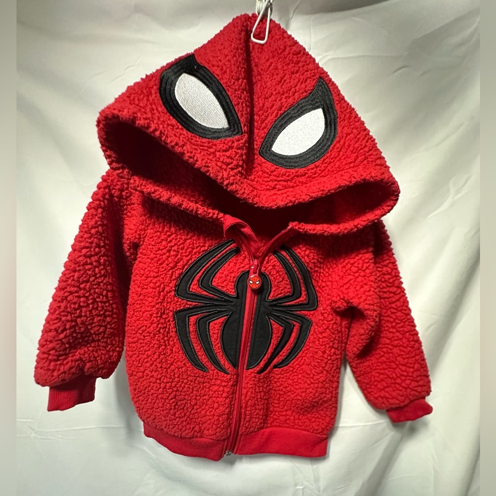 Marvel Spider-Man Toddler Boy Sherpa Cosplay Hoodie.